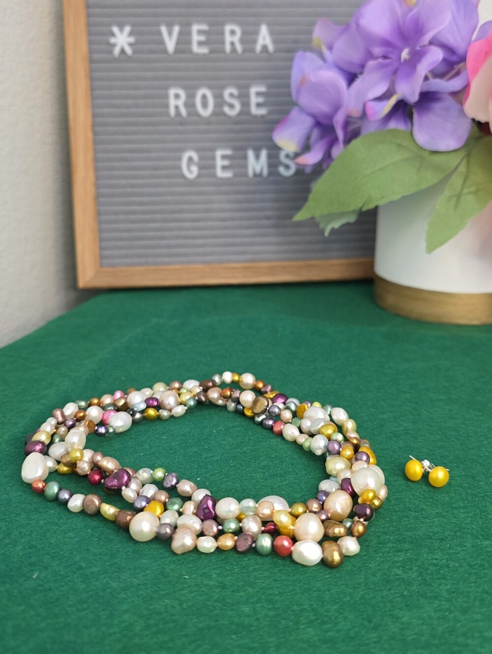 🔹️FINAL SALE🔹️Multicolor Freshwater Pearls Statement Long Necklace